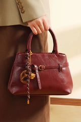 Red Vintage Luxe Handheld Crossbody Everyday Bag