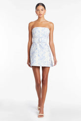 Slim Fit Tube Top Strap Floral Mini Dress