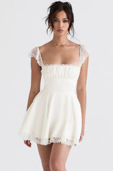 ivory a-line mini dress