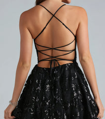 Joanna Sequin Lace Party Dress