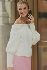 Off-Shoulder Batwing Sweater