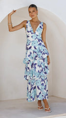 Stasie Maxi Dress - Blue Floral