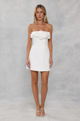 Wild Rose Affair Strapless Mini Dress White