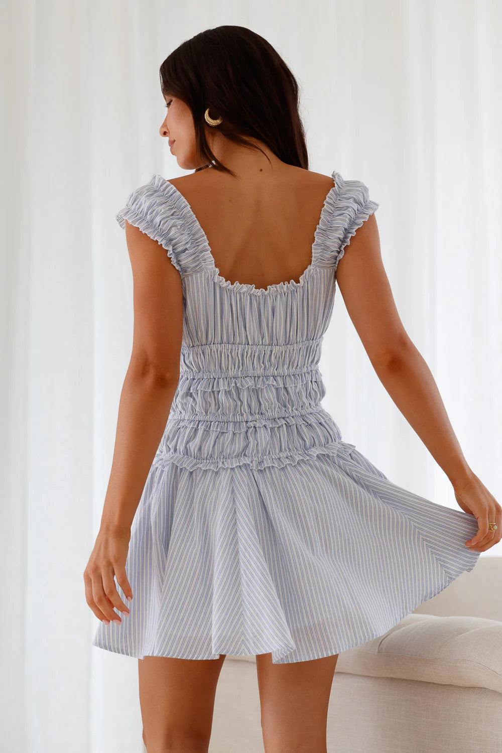 Ocean Breath Mini Dress Blue