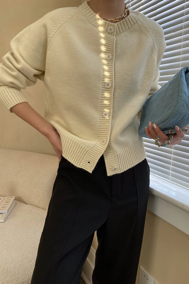 Jade Button Raglan Christmas Cardigan