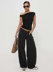 Ramos Low Rise Straight Leg Jeans Washed Black Petite