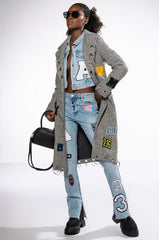 COLLEGIATE OUT OF YOUR LEAGUE HIGH RISE STRAIGHT LEG JEAN