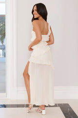 Out Late Look Great One Shoulder Maxi Dress Yellow